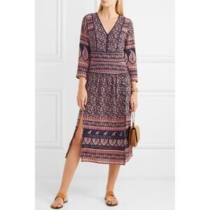 Sea New York Aurora Printed Silk Midi Dress